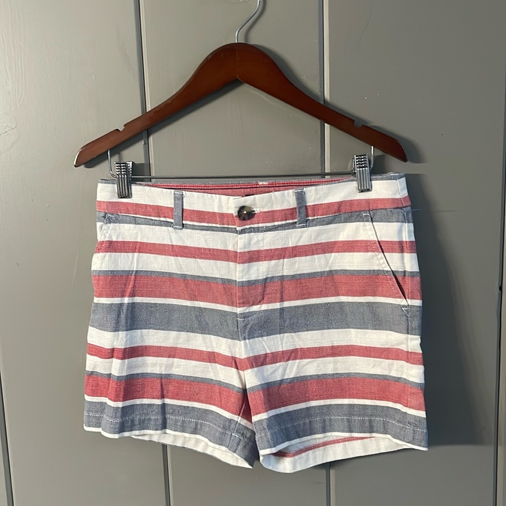 TOMMY HILFIGER Striped Women's Shorts - Red White Blue Size 4 Nautical